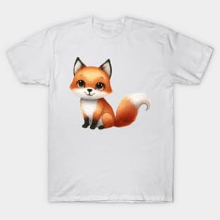 Cute fox in watercolor style painting T-Shirt